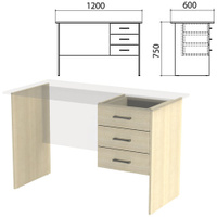 Каркас к столам письменным с тумбой Канц 1200х600х750 мм цвет дуб молочный СК27.15.2