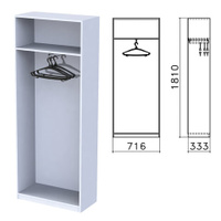 Шкаф каркас для одежды Бюджет 716х333х1810 мм серый 402878-030