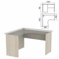 Стол компактный ЧАСТЬ 2 Арго 1200х1200х760 мм левый ясень шимо А-203.60