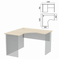 Стол компактный ЧАСТЬ 1 Арго 1200х1200х760 мм левый ясень шимо А-203.60
