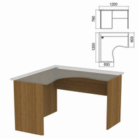 Стол компактный ЧАСТЬ 2 Арго 1200х1200х760 мм левый орех А-203.60