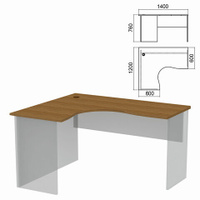 Стол компактный ЧАСТЬ 1 Арго 1400х1200х760 мм левый орех