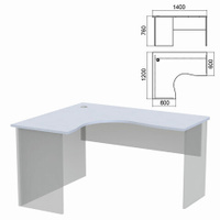 Стол компактный ЧАСТЬ 1 Арго 1400х1200х760 мм левый серый