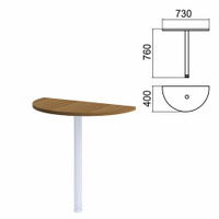 Стол приставной полукруг Арго 730х400 мм БЕЗ ОПОРЫ орех