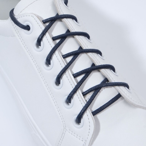 Шнурки для обуви, пара, круглые, вощеные, d = 3 мм, 75 см, цвет темно-синий ONLITOP
