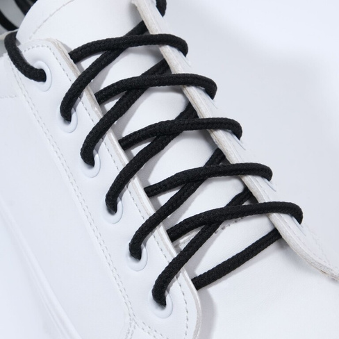 Шнурки для обуви, пара, круглые, d = 3 мм, 120 см, цвет черный ONLITOP