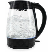 Чайник электрический Hyundai HYK-G4505, 2200Вт, черный HYUNDAI