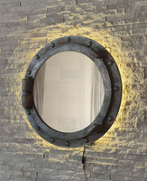 Зеркало в раме лофт с металлической текстурой