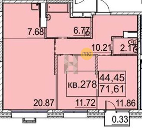 Квартира 2 комнатная 72 м2, 3-9 этаж ЖК Южный парк с. Усады
