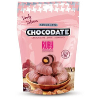 Chocodate Финики с миндалем в рубиновом шоколаде, 100 г, пакет пластиковый