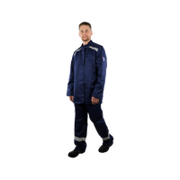 Костюм сварщика 3 класса защиты ХБ с огнестойкой пропиткой, куртка+брюки, темно-синий Теп126