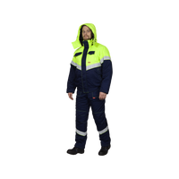 Костюм рабочий Навигатор утепленный с капюшоном, куртка+полукомбинезон, синий+лимон СИРИУС-НАВИГАТОР 122243