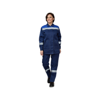 Костюм рабочий женский Пантеон, куртка+брюки, синий+василёк