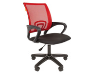 Офисное кресло Chairman 696 LT Красный, сетчатый акрил / Черный, ткань