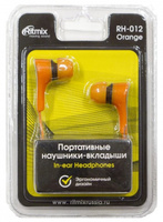 Наушники проводные вкладыши RITMIX RH-012 orange