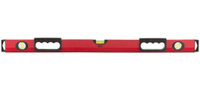 Уровень "Бизон", 3 глазка, красный корпус, магнитная полоса, ручки, шкала 800 мм