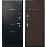 Дверь входная металлическая Фортис V-06 86x205 см левая черный муар/темная лиственница ЦЕНТУРИОН