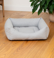 PETSHOP лежаки лежак квадратный с подушкой мягкий, серый (52х52х16 см)