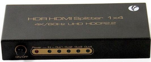 Разветвитель HDMI Spliitter 1=>4 2.0v, VCOM VCOM Telecom