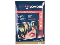 Бумага Lomond 1103102 (100*150, 260гр, 20л) Premium Суперглянцевая, 1стор. LOMOND