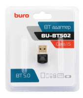Адаптер USB Buro BU-BT502 Bluetooth 5.0+EDR class 1.5 20м черный Бюрократ