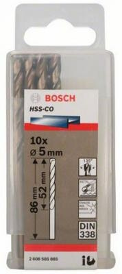 Сверло по металлу BOSCH 2608585885 10шт. HSS-CO 5мм STANDARD Bosch