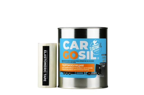 Ремкомплект Cargosil зимний - жидкая резина для устранения протечек на крышах фургонов и будок Elastomeric S белый 1кг